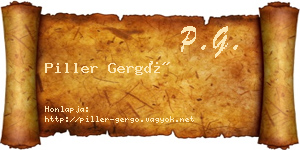 Piller Gergő névjegykártya